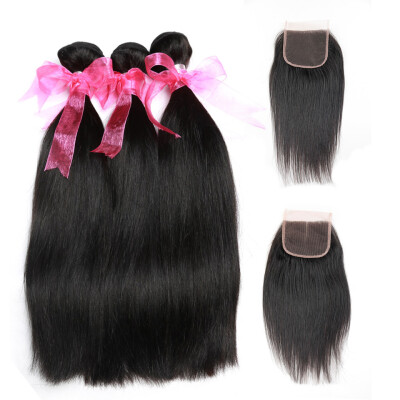 

Dream Like Unprocessed Malaysian Human Hair Straight Virgin Hair 3 Bundles with Closure