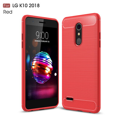 

Goowiiz Phone Case For LG K8 2018K10 2018 Fashion Slim Carbon Fiber TPU Soft Silicone Prevent falling