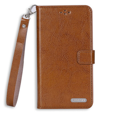 

Genuine Leather flip Case For Samsung S6 S7 S8 Plus Note 8 Oil wax Leather buckle Phone Cover lanyard desgin
