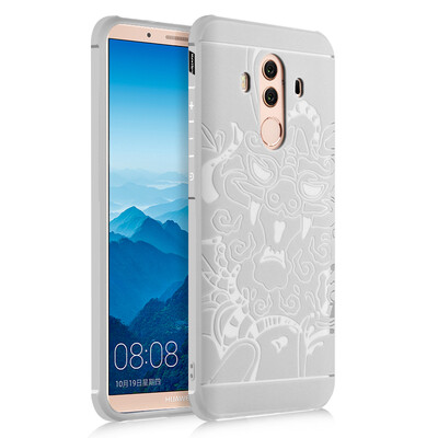 

Goowiiz Phone Case For Huawei Mate 10Mate 10 Pro Carved Dragon Thin Matte soft Silicone Prevent falling