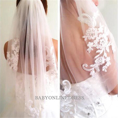 

Soft Tulle New Arrival Diamond 2018 Waist-Length Veil Short Fingertip Wedding Veil Bridal Accessories With Comb voile mariage