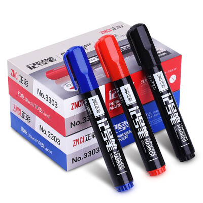 

Zhengcai ZNCI marker pen thick oily head pen office stationery 10 box 3303 red