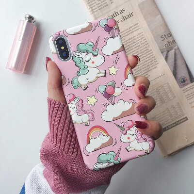 

Cartoon Unicorn Series Mobile Shell iPhone7 8 más simple Apple X Todo incluido Mobile Hard Case