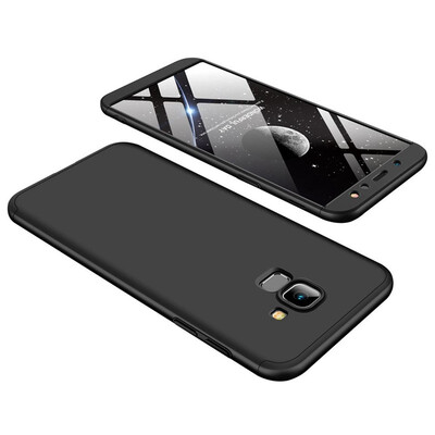 

MOONCASE Three-parts structure design Full Protection Hard Plastic Combination Case for Samsung Galaxy A6 2018 Black