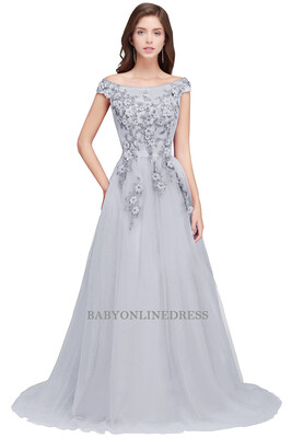 

2018 Long Evening Dresses 3D Flower Beading Elegant Formal Gowns Evening Party Dresses