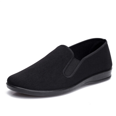

Men shoes black chinese gongfu Slip Ons Simple Design Fabric Light Weight Soft Sole Shoes