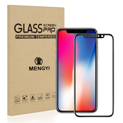 

MengYi Alluminum Alloy edge to edge iPhone X Screen Protector3D Full Coverage Tempered Glass Screen Protector for iPhone X 2pack