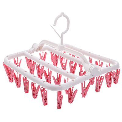 

360 degree rotating windproof 32 foldable windproof clothespin underwear socks socks scarf universal drying rack Nordic powder