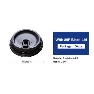 

OTOR Cup Cover 100pcs Disposable PP Plastic 80mm 89mm Clear White Black Lid for Paper Cup Cold Drink Milk Tea Switch Cover