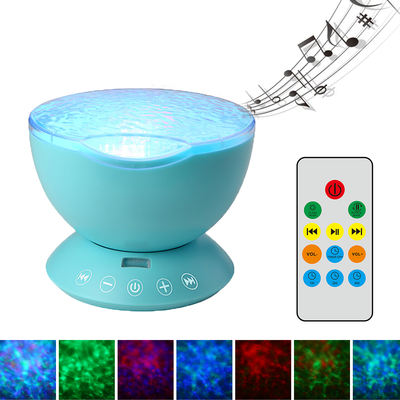 

TOMNEW Remote Control Night Light Ocean Wave Projector 7 Colorful Ceiling Mood Lamp with Bulit-in Speaker Music Player For Room