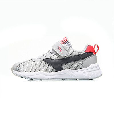 

Li Ning childrens shoes for men&women childrens breathable non-slip soft midsole Velcro running shoes YKFN042-2 microcrystalline gray glacier gray 33