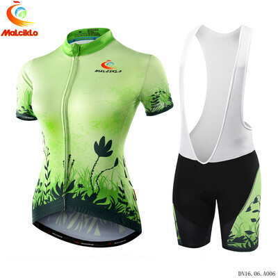 

Malciklo 2018 Summer Womens Cycling Jersey Bib Tights Woman Short Bike Compression Suits Quick Dry