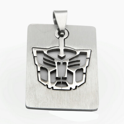 

Hpolw Fashion Jewelry Steel Warrior Square Pendant - With 23 Inch Chain