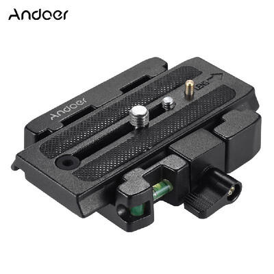 

Andoer Camera Mount Video Camera Tripod Quick Release Clamp Adapter with Quick Release Plate Compatible for Manfrotto 500AH 701HDV