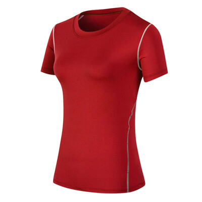 

Quick Dry Compression T-Shirt Women Training Sports Running Clothing Yoga Short