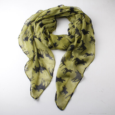 

Guttavalli New Women Deers Print Long Scarf Viscose Christmas Elks Soft Shawl Nice Vintage Solid Animals Chevron Wraps