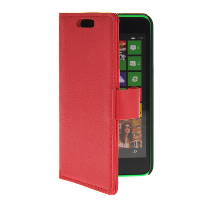 

MOONCASE Slim Leather Flip Wallet Card Pouch with Kickstand Shell Back ЧЕХОЛ ДЛЯ Nokia Lumia 630 Red