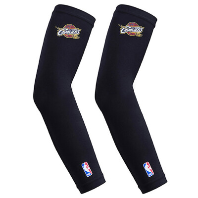 

NBA Basketball Arm Bracers Sports Protector Elastic Pressure Arm Extended Luminous Breathable Elbow Arm 2 Only Base Black  / L