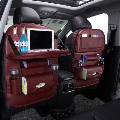 

Car Back Seat Bag Folding Table Organizer Bags Phone Pad Chair Storage Pocket Box Travel Stowing Tidying Automobile Accessories