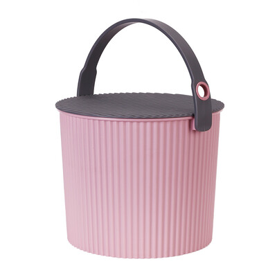 

Leifomoi Japan imported Omnioutil colorful bucket multi-function storage bucket storage stool storage bench outdoor stool pale pink 8L