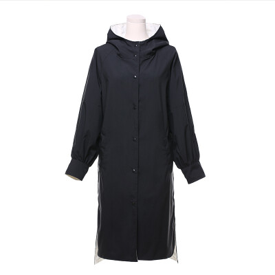 

2018 autumn new single-breasted womens windbreaker long-sleeved trench coat