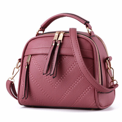 

solid casual thread zipper small totes woman purse hotsale party shopping handbag shoulder messenger crossbody bags