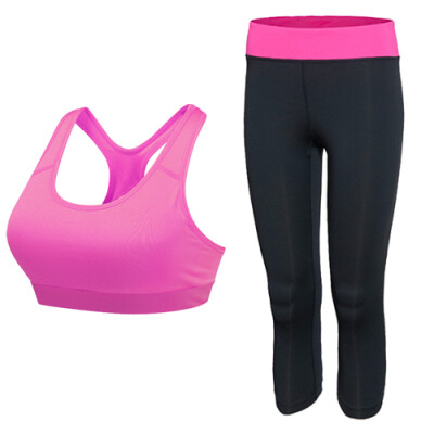 

Yoga Set Workout Sport Suit Gym Leggings Tights Bra Running Tracksuit For Girls