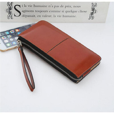 

Women Wallets Candy Oil Leather Wallet Long Design Day Clutch Casual Lady Cash Purse Women Hand Bag Carteira Feminina LB226
