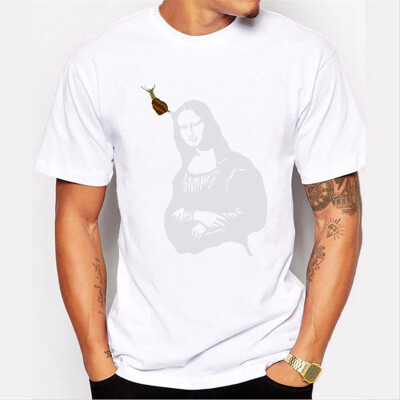 

JCCHENFS 2018 Fashion Brand Summer White T Shirts For MenWomen Mona Lisa Casual O-Neck Short Sleeve Mens T-shirt Tops Tees