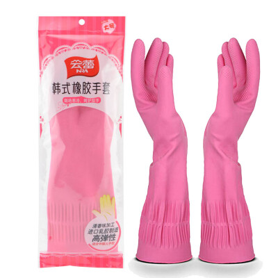 

Jingdong Supermarket Yun Lei gloves imported natural rubber lengthened thick printing Korean gloves large 36 11cm 11226