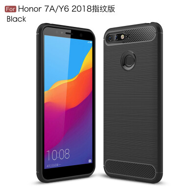 

Goowiiz Phone Case For Huawei Honor 7AY6 20188E Fashion Slim Carbon Fiber TPU Soft Silicone Prevent falling