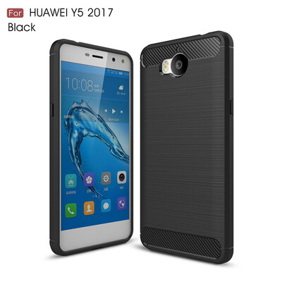 

Goowiiz Phone Case For Huawei Y5 2017Y6 2017Nova Young Fashion Slim Carbon Fiber TPU Soft Silicone Prevent falling