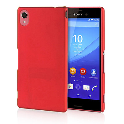 

MOONCASE Hard Rubberized Rubber Coating Devise Back ЧЕХОЛ ДЛЯ Sony Xperia M4 Red