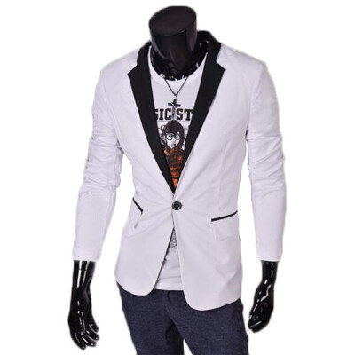 

Zogaa New Men's Suit Black And White Matching Color