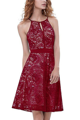

Womens Halter Floral Lace Cocktail Party Dress Homecoming Dress Homecoming Dress