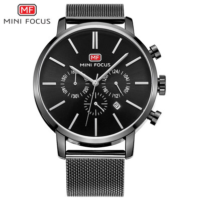 

MINI FOCUS Fashion Sports Stainless Steel Strap Men Watch MF0023G