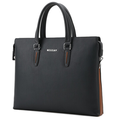 

Scarecrow MEXICAN men&39s cross-section leather business briefcase casual messenger handbag laptop bag 50270 gray