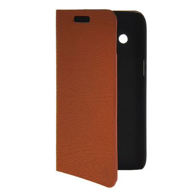 

MOONCASE Slim Leather Flip Wallet Card Pouch with Kickstand Shell Back Case Cover for Samsung Galaxy Core 4G G3518 Brown