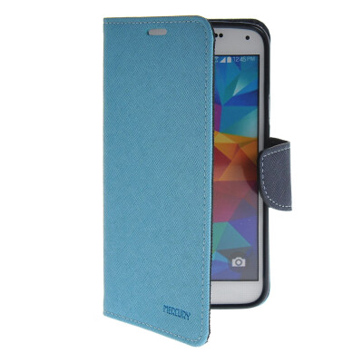 

MOONCASE Classic cross pattern Leather Side Flip with Kickstand Shell Back Case Cover for Samsung Galaxy S5 I9600 Blue