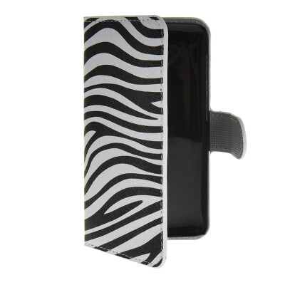 

MOONCASE Zebra style Leather Side Flip Wallet Card Slot Stand Pouch Case Cover for WIKO Bloom