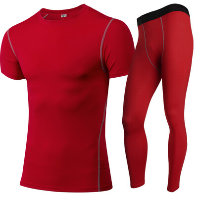 

Quick Dry MenS Sportswear Gym Running Set Short T-Shirt Shorts Sport Suit