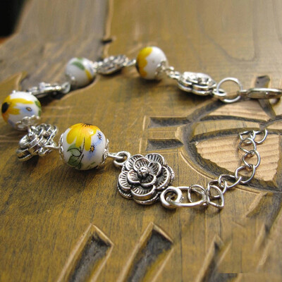 

Hot style package postal crafts popular ceramic miaoyin national wind bracelet high temperature fired jewelry Chinese characterist