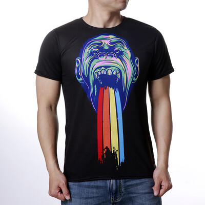

Mens O-neck Print Decoration Personalized Short-sleeve T-shirt
