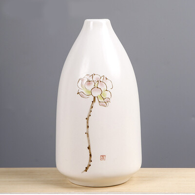

Inkfish ceramic vase flat mouth bottle 7833 Creative starry dried flowers flowers ceramic water culture flower soft decoration model personality decoration office desk decoration flower
