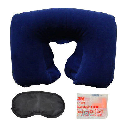 

Gagarin JA35 flocking inflatable pillow outdoor pillow gift 3M earplugs a pair dark blue