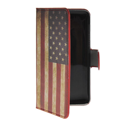 

MOONCASE U.S American Flag Leather Side Flip Wallet Card Slot Stand Pouch чехол для WIKO Bloom