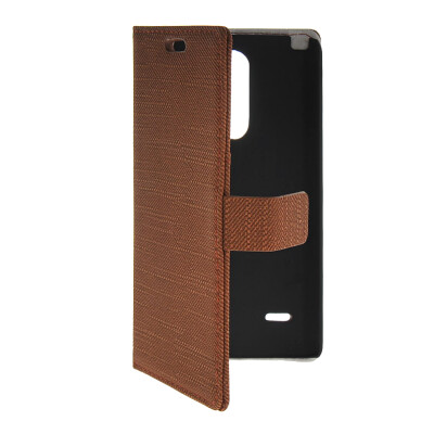 

MOONCASE Slim Leather Side Flip Wallet Card Slot Pouch with Kickstand Shell Back чехол для LG G3 Stylus / D690 Brwon