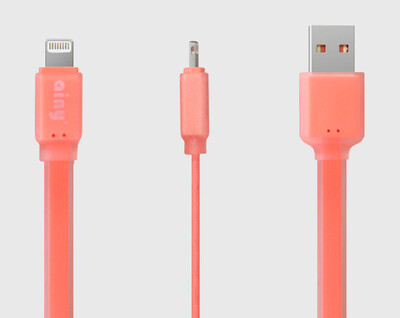

Кабель Ainy FA-032D с двусторонним USB-коннектором для Apple iPad/iPhone/iPod коралловый