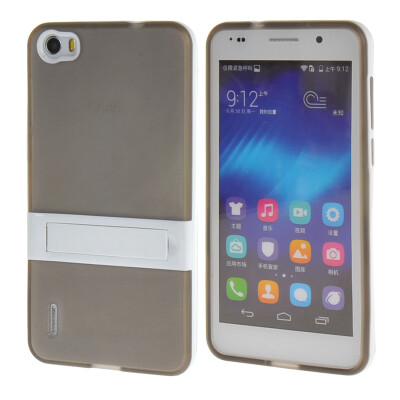 

MOONCASE Huawei 6 Case Jelly color Silicone Gel TPU Skin Slim With Stand Back Case Cover for Huawei Honor 6 Grey