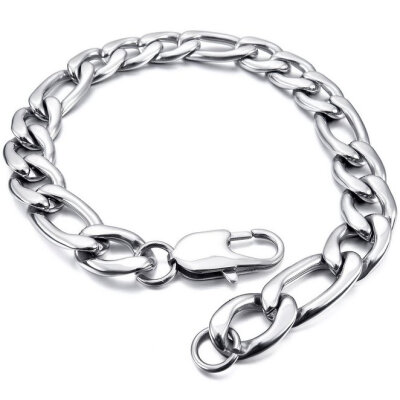 

Hpolw Men Stainless Steel Casting Polished 925 Sterling Silver Bracelet Hollow Out Lobster Clasps Link Wrist Curb